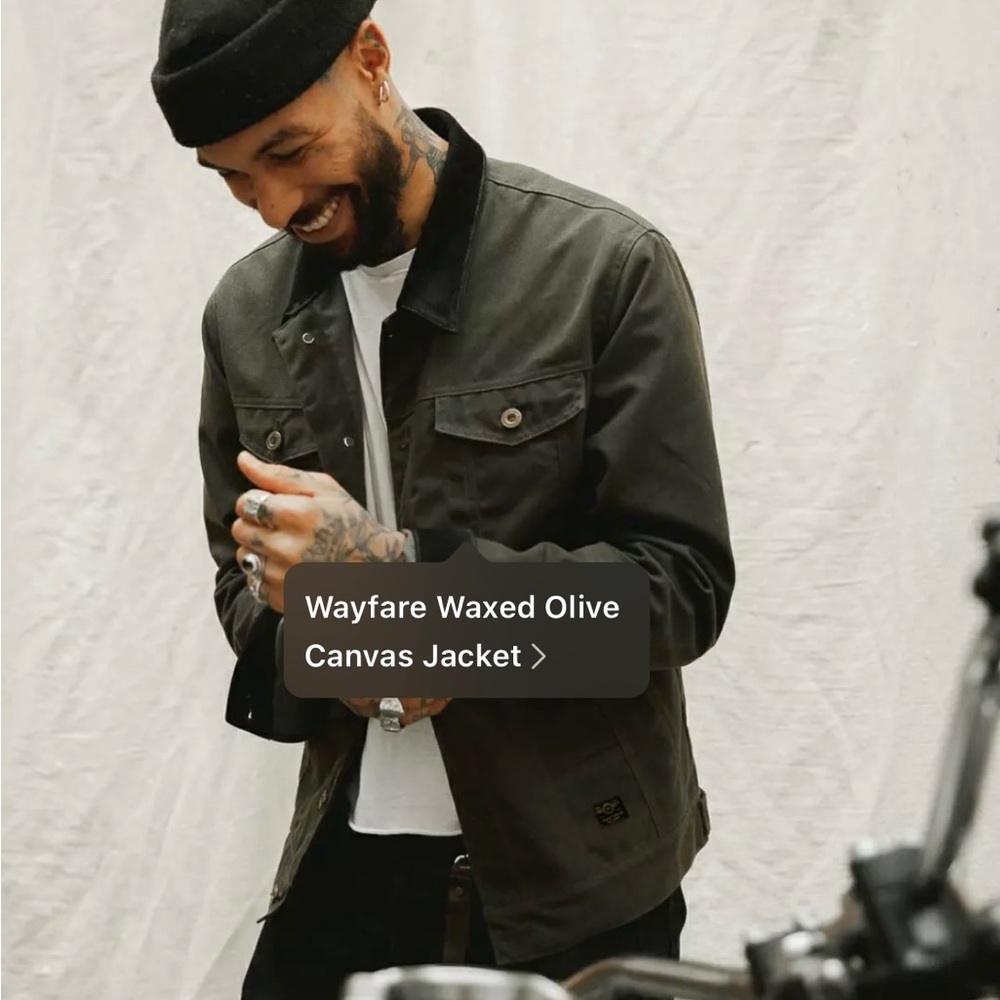 P&Co Men’s Wayfare Waxed Olive Canvas Jacket NWT